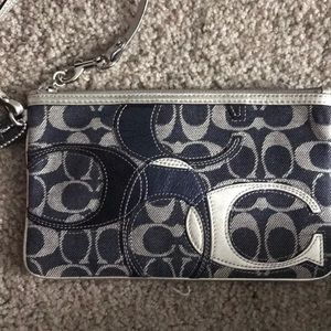 Coach denim wristlet/clutch
